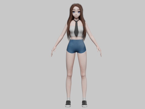 Cute classic girl V29196 3D Model