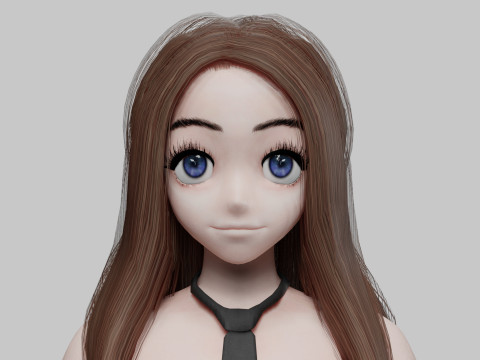 Cute classic girl V29196 3D Model
