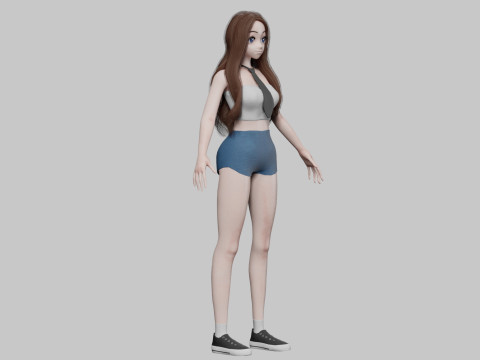Cute classic girl V29196 3D Model