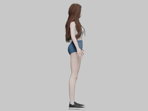 Cute classic girl V29196 3D Model