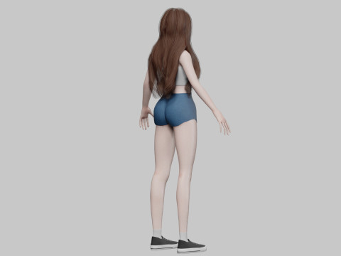 Cute classic girl V29196 3D Model
