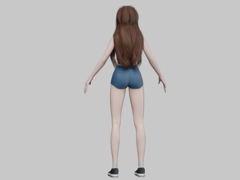 Cute classic girl V29196 3D Model