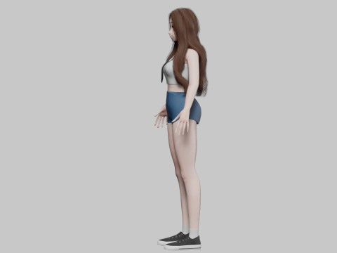 Cute classic girl V29196 3D Model