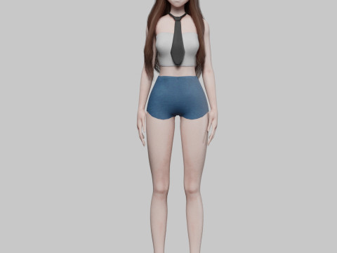 Cute classic girl V29196 3D Model
