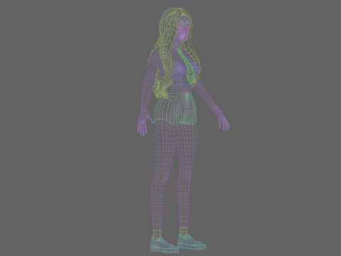 Cute classic girl V29196 3D Model