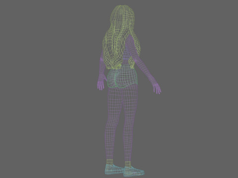 Cute classic girl V29196 3D Model