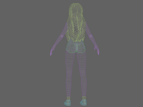 Cute classic girl V29196 3D Model
