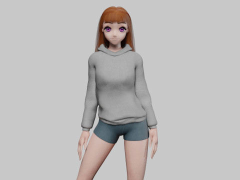 Cute cool girl V30506 Model 3D