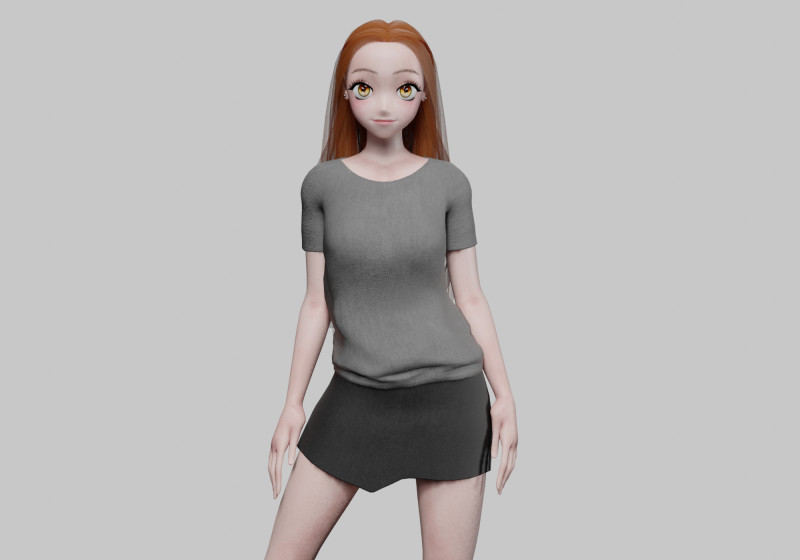Cute Standard girl V31312 3D मॉडल .c4d .max .obj .3ds .fbx .stl .blend 