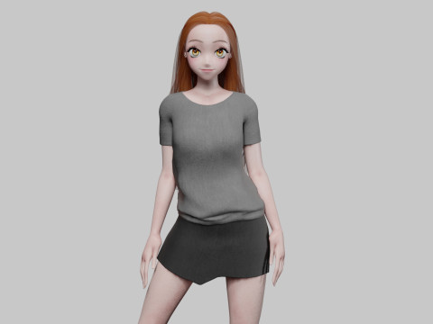 Cute Standard girl V31312 3D Model