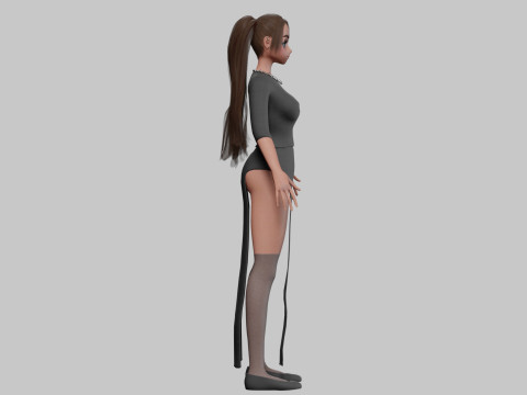 Cute stylized girl V31090 Modello 3D