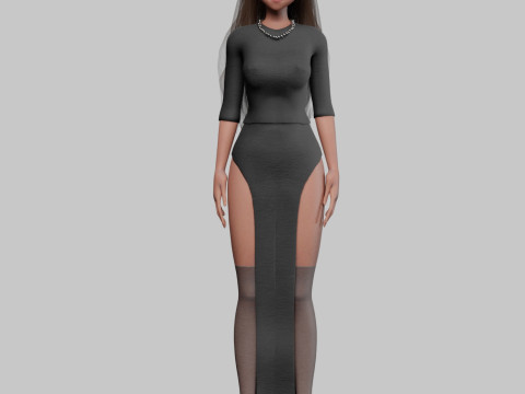 Cute stylized girl V31090 Modello 3D
