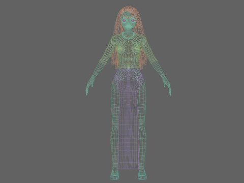 Cute stylized girl V31090 Modello 3D