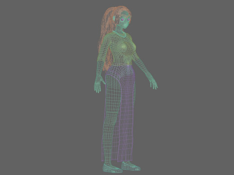 Cute stylized girl V31090 Modello 3D