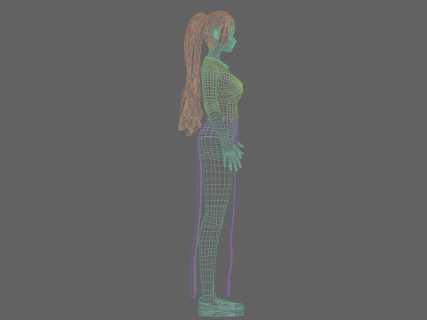 Cute stylized girl V31090 Modello 3D