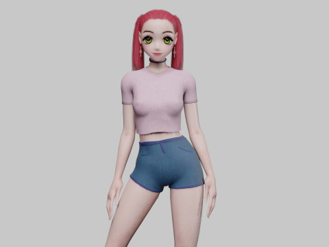 Cute teen girl V24791 3D Model
