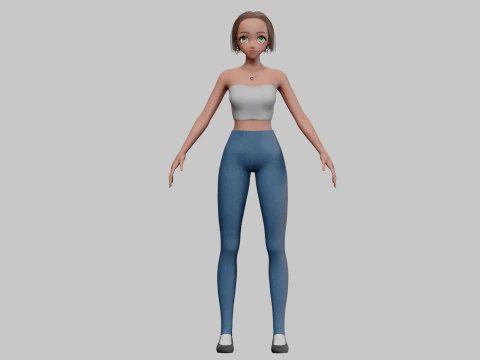 Cute Young girl V29017 3D Model