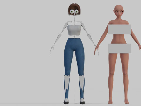 Cute Young girl V29017 3D Model