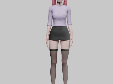 Standard anime girl V23078 Modelo 3D