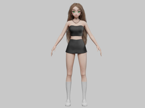 Standard Basic girl V39143 3D-Modell
