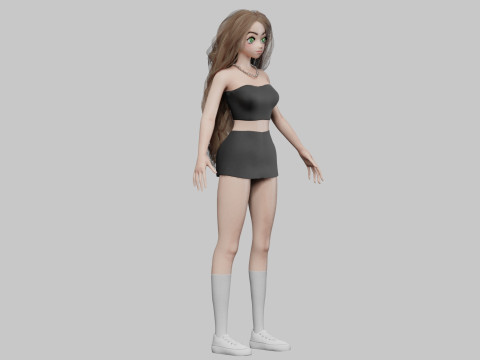 Standard Basic girl V39143 3D-Modell