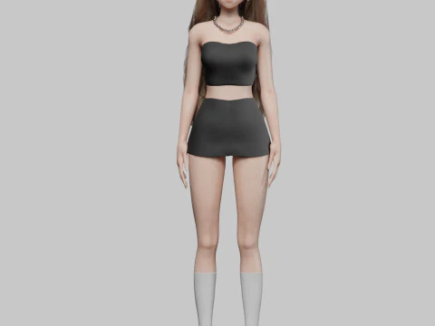 Standard Basic girl V39143 3D Model