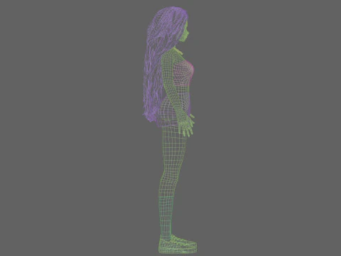 Standard Basic girl V39143 3D Model