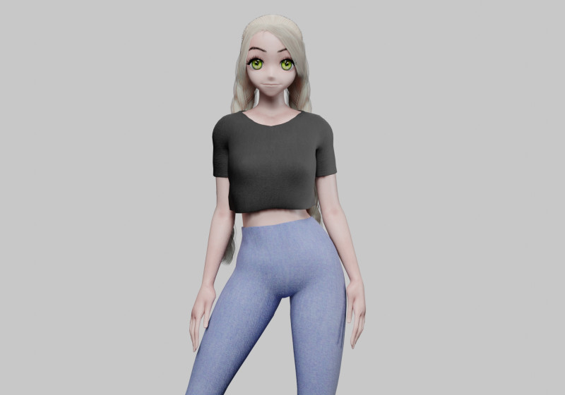 Standard cute girl V28897 3D Модель .c4d .max .obj .3ds .fbx .stl .blend 