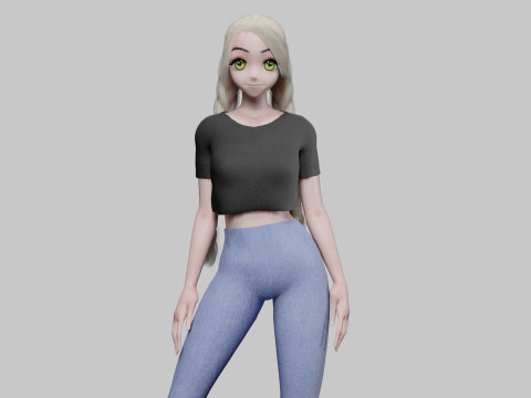 Standard cute girl V28897 Model 3D