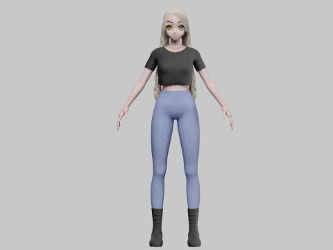 Standard cute girl V28897 3D Модель