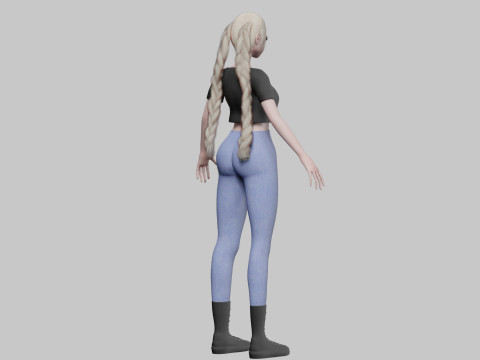 Standard cute girl V28897 3D Модель