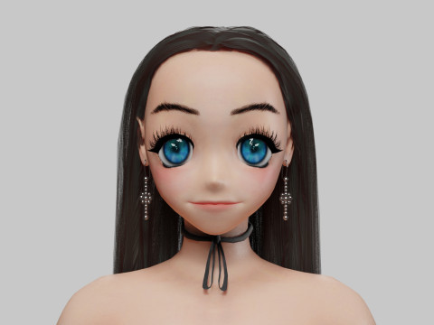 Stylized anime girl V32104 Modelo 3D