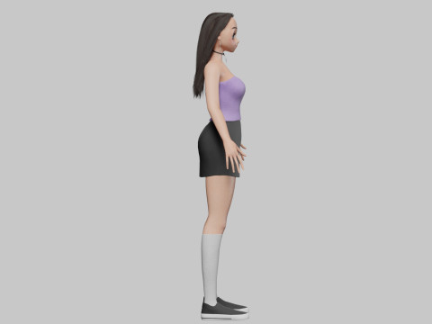 Stylized anime girl V32104 Modelo 3D