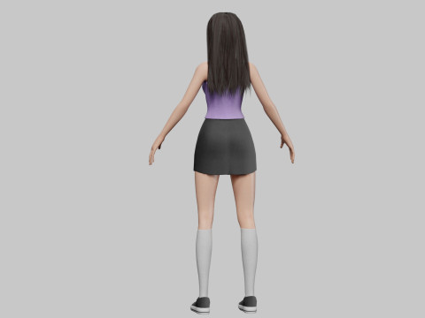 Stylized anime girl V32104 Modelo 3D