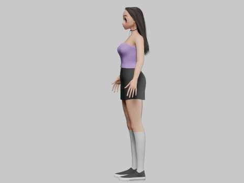 Stylized anime girl V32104 3D Model