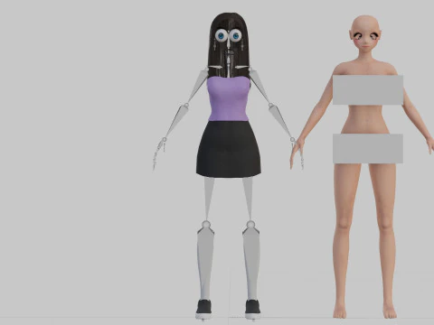 Stylized anime girl V32104 3D Model