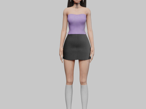 Stylized anime girl V32104 Modelo 3D