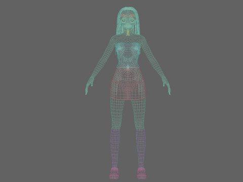 Stylized anime girl V32104 Modelo 3D