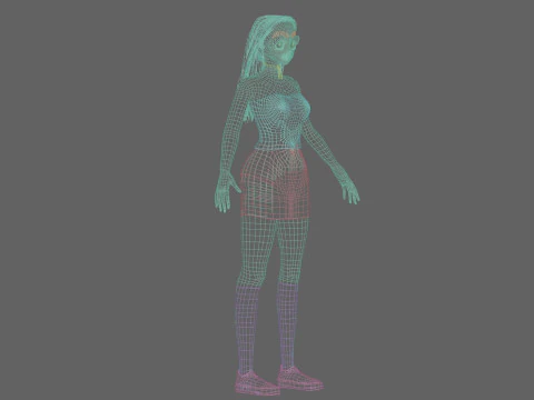 Stylized anime girl V32104 3D Model