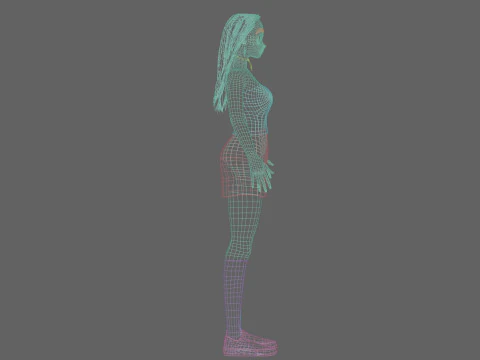 Stylized anime girl V32104 3D Model