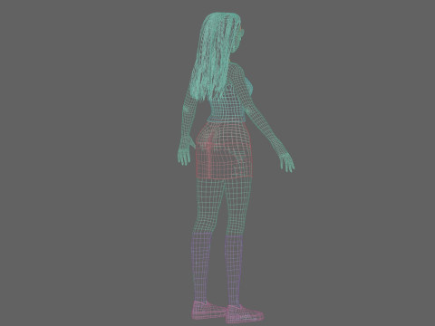 Stylized anime girl V32104 Modelo 3D