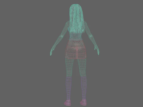 Stylized anime girl V32104 3D Model