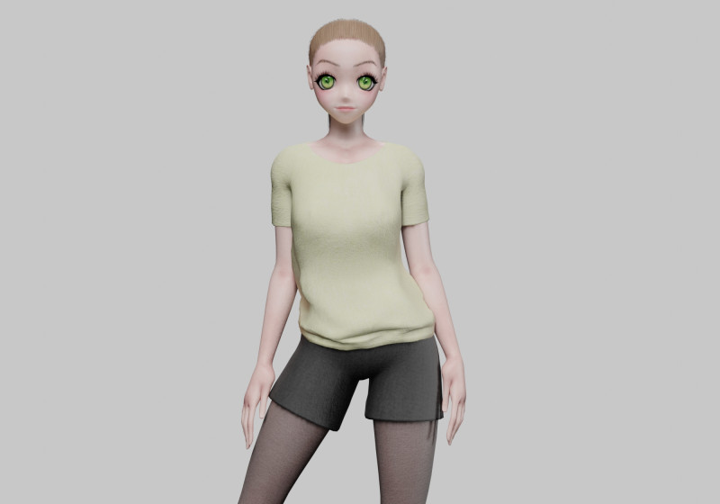 Stylized cute girl V23426 3D 모델 .c4d .max .obj .3ds .fbx .stl .blend 