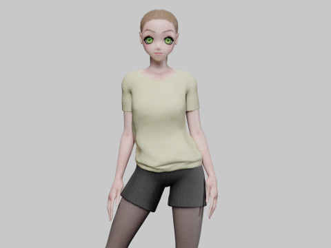 Stylized cute girl V23426 3D Model