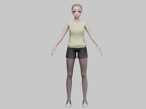 Stylized cute girl V23426 3D 모델