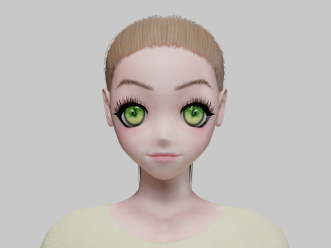 Stylized cute girl V23426 3D 모델