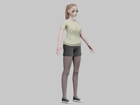 Stylized cute girl V23426 3D 모델