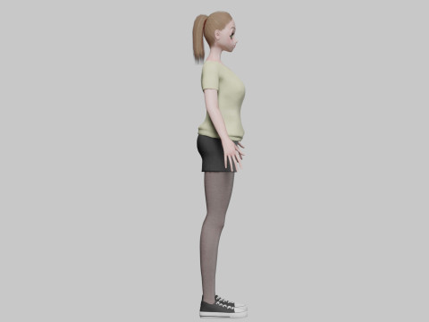 Stylized cute girl V23426 3D 모델