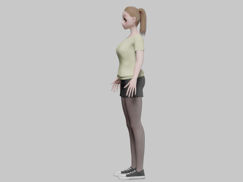 Stylized cute girl V23426 3D 모델