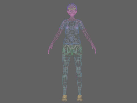 Stylized cute girl V23426 3D 모델